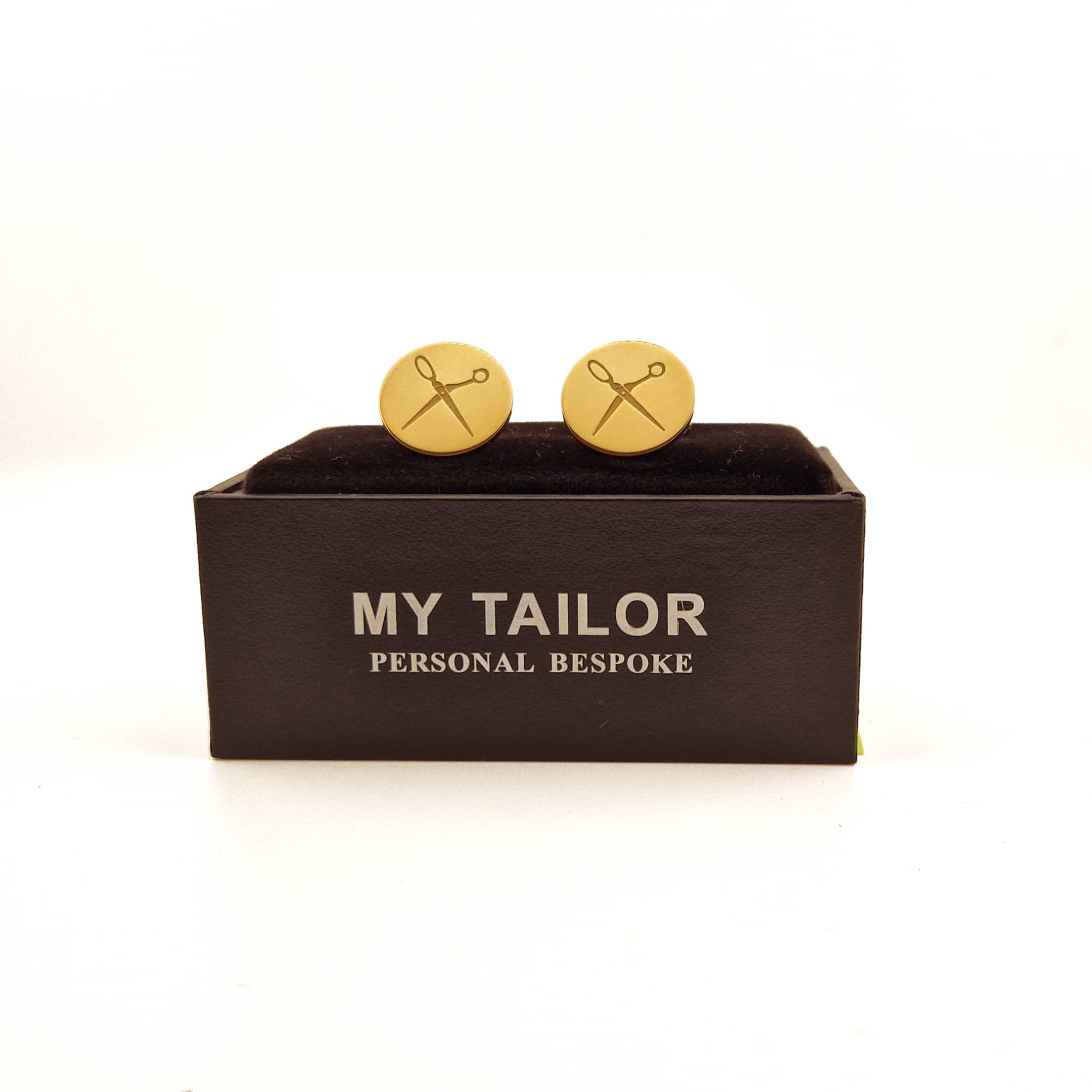 Boutons de manchette ronds sur-mesure en vermeil plaqué or - My Tailor